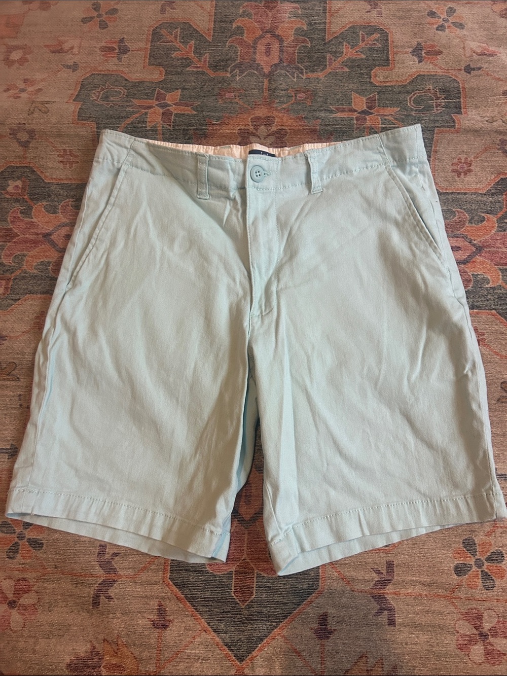 George Light Blue Flat Front Chino Shorts